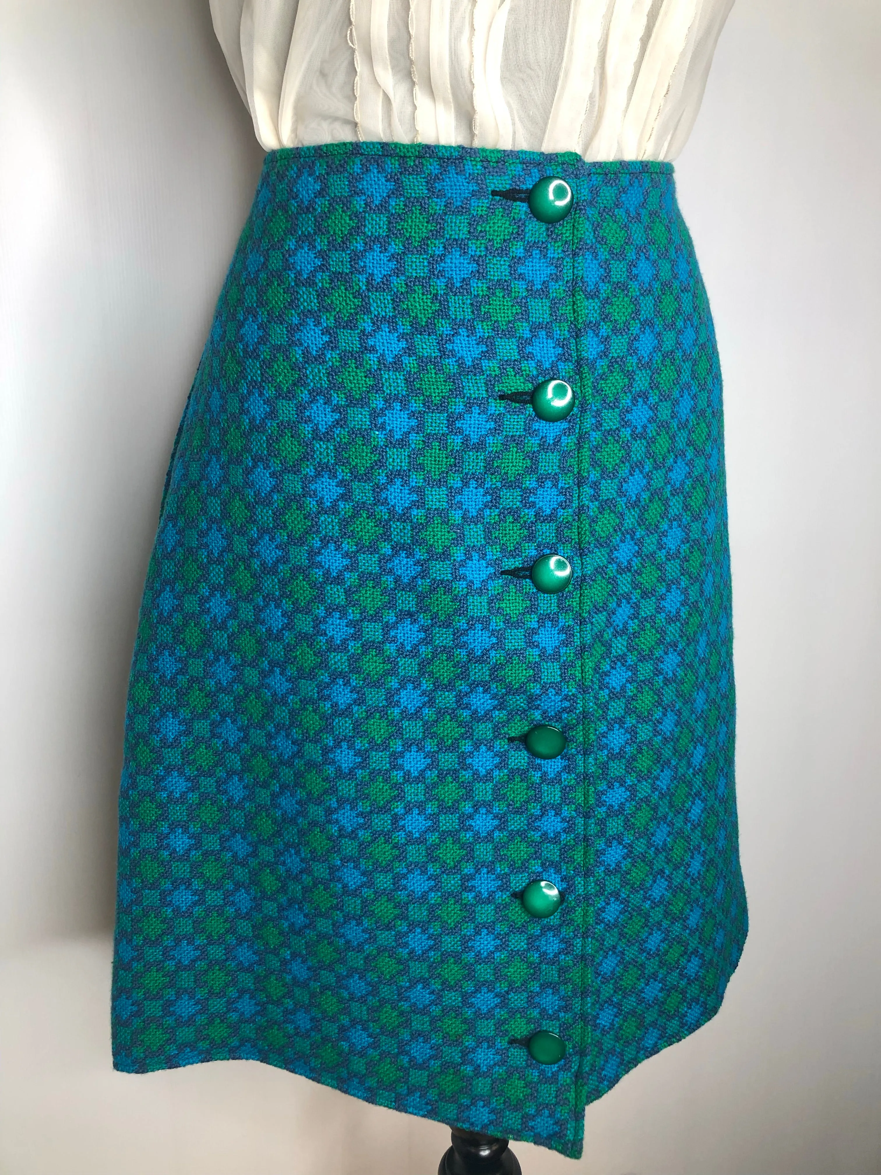 1960s Tapestry Gilet and Skirt by V.J.R Welsh Wool Tapestry - Size UK 14