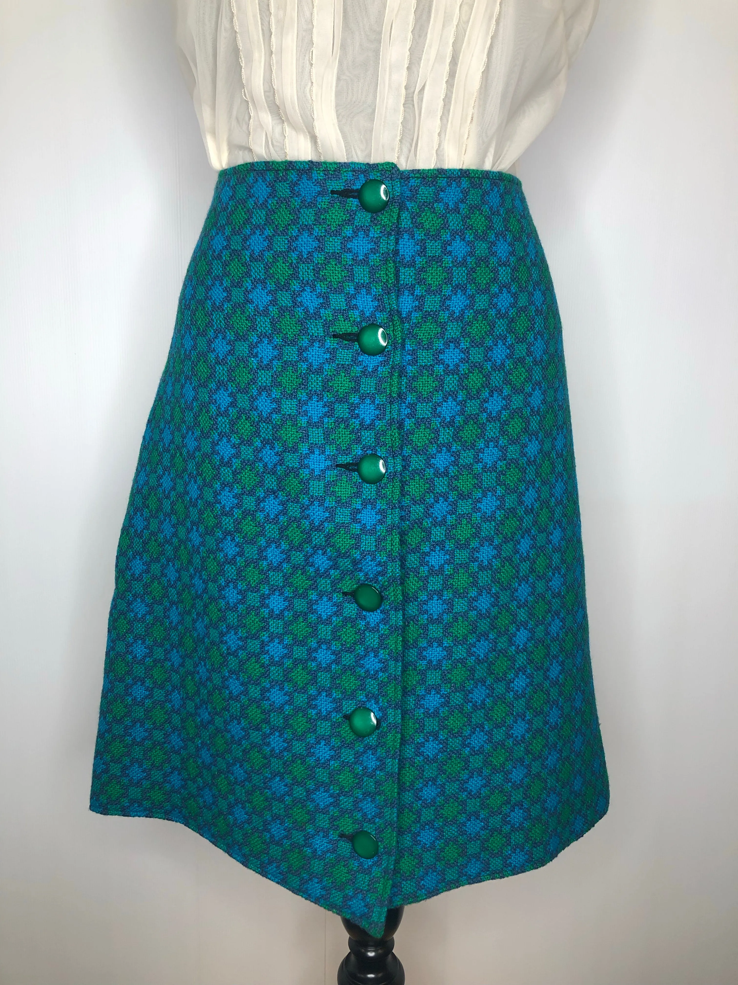 1960s Tapestry Gilet and Skirt by V.J.R Welsh Wool Tapestry - Size UK 14