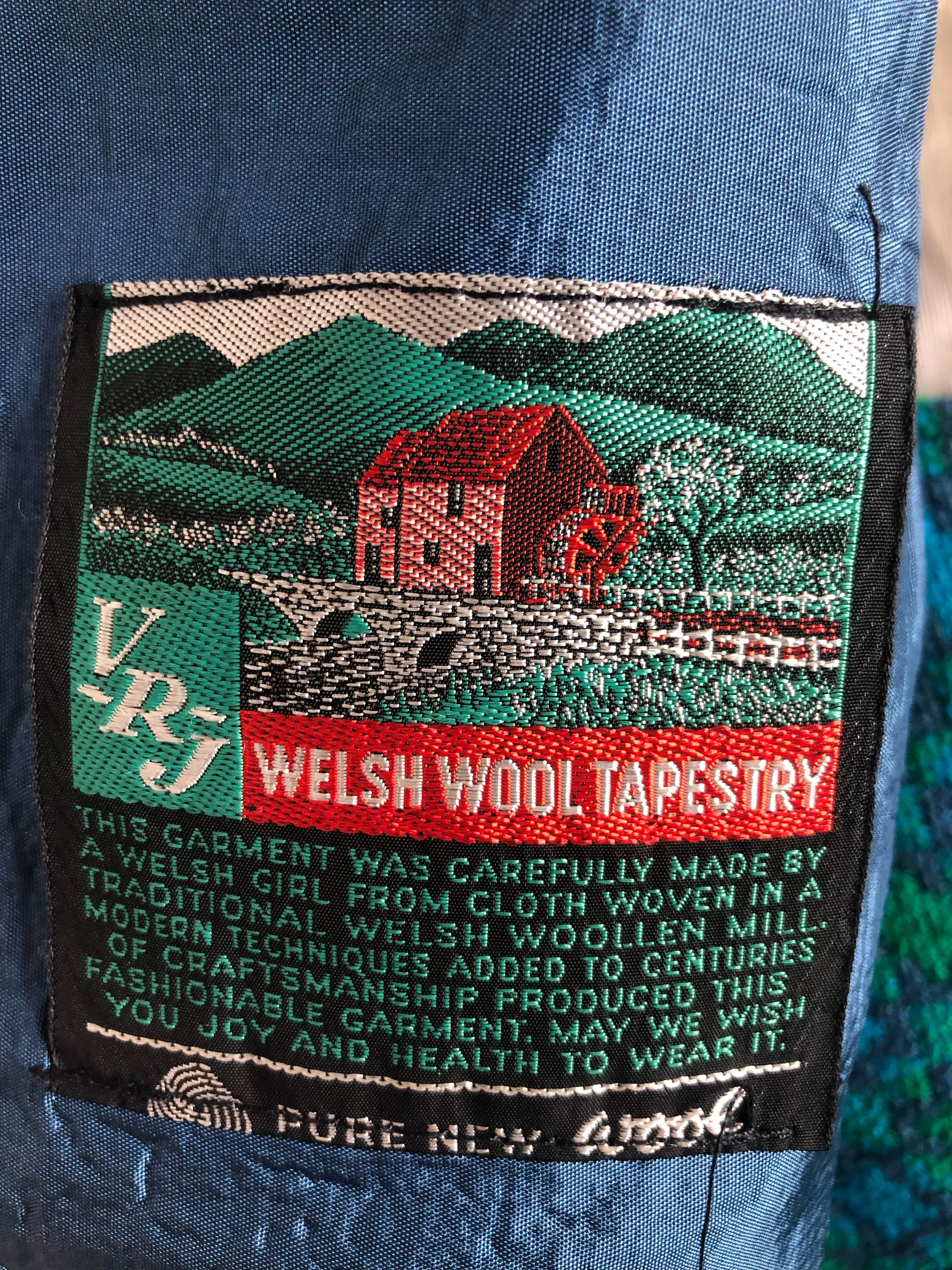 1960s Tapestry Gilet and Skirt by V.J.R Welsh Wool Tapestry - Size UK 14
