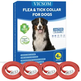 4 Pack Flea Collar for Dogs Dog Flea and Tick Collar 8 Months Flea and Tick Prevention for Dog Waterproof Adjustable Puppy Collar