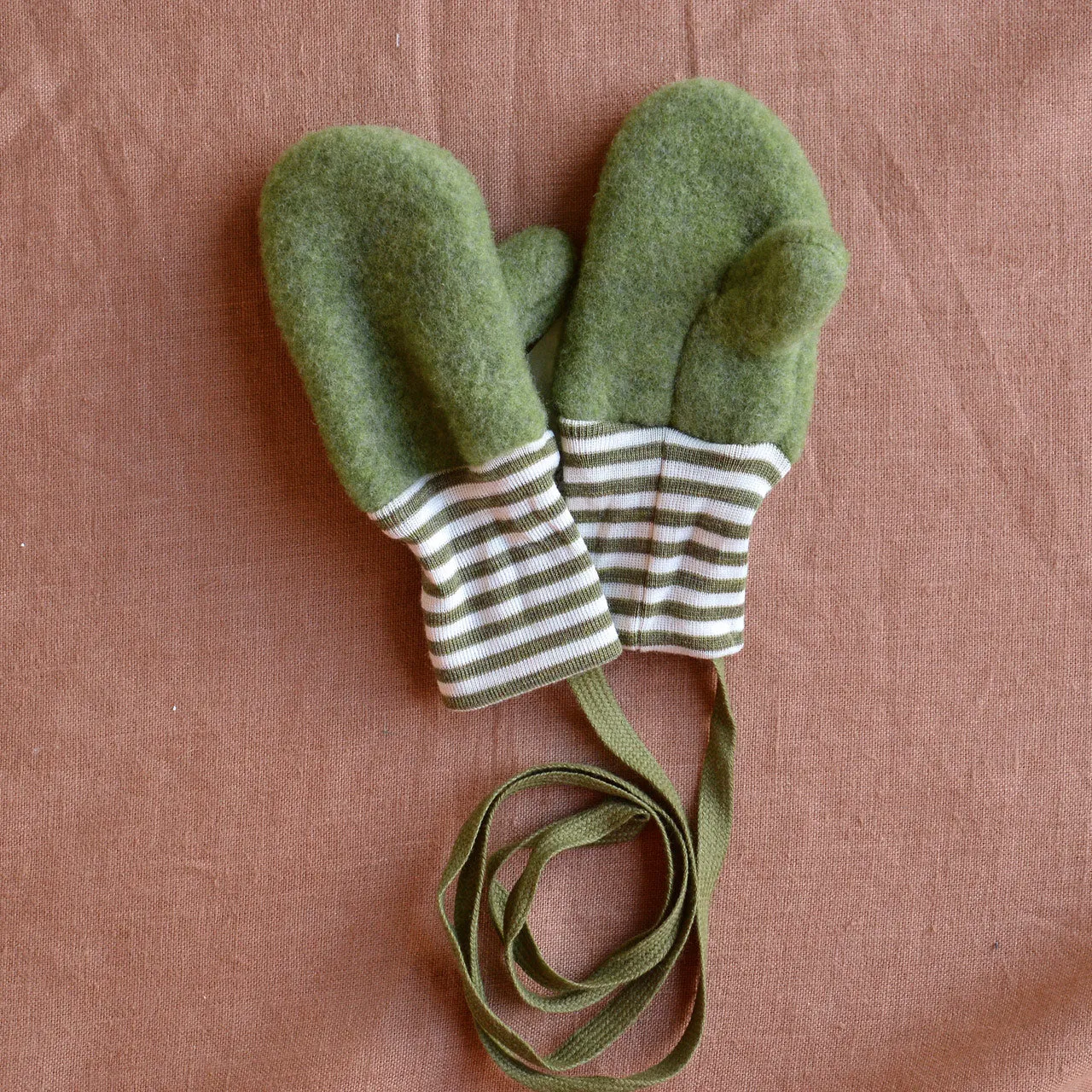 Baby Mittens - Wool Fleece - Stripes (9m-3y)