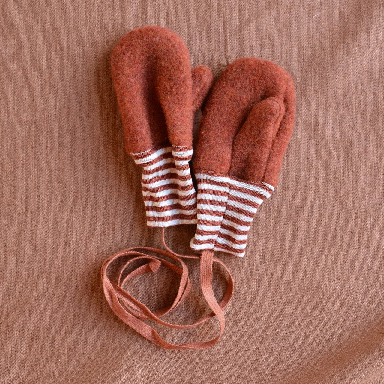 Baby Mittens - Wool Fleece - Stripes (9m-3y)