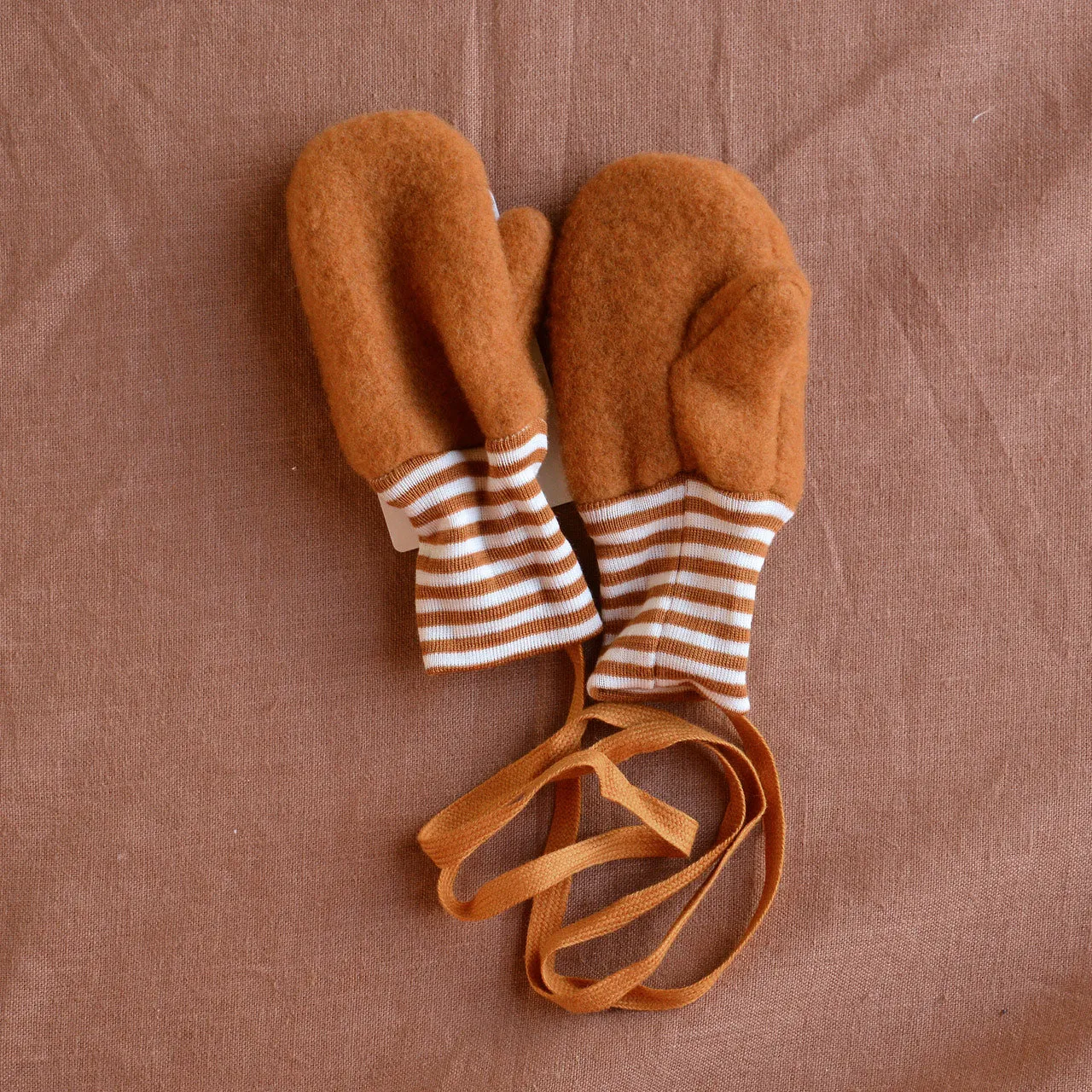 Baby Mittens - Wool Fleece - Stripes (9m-3y)