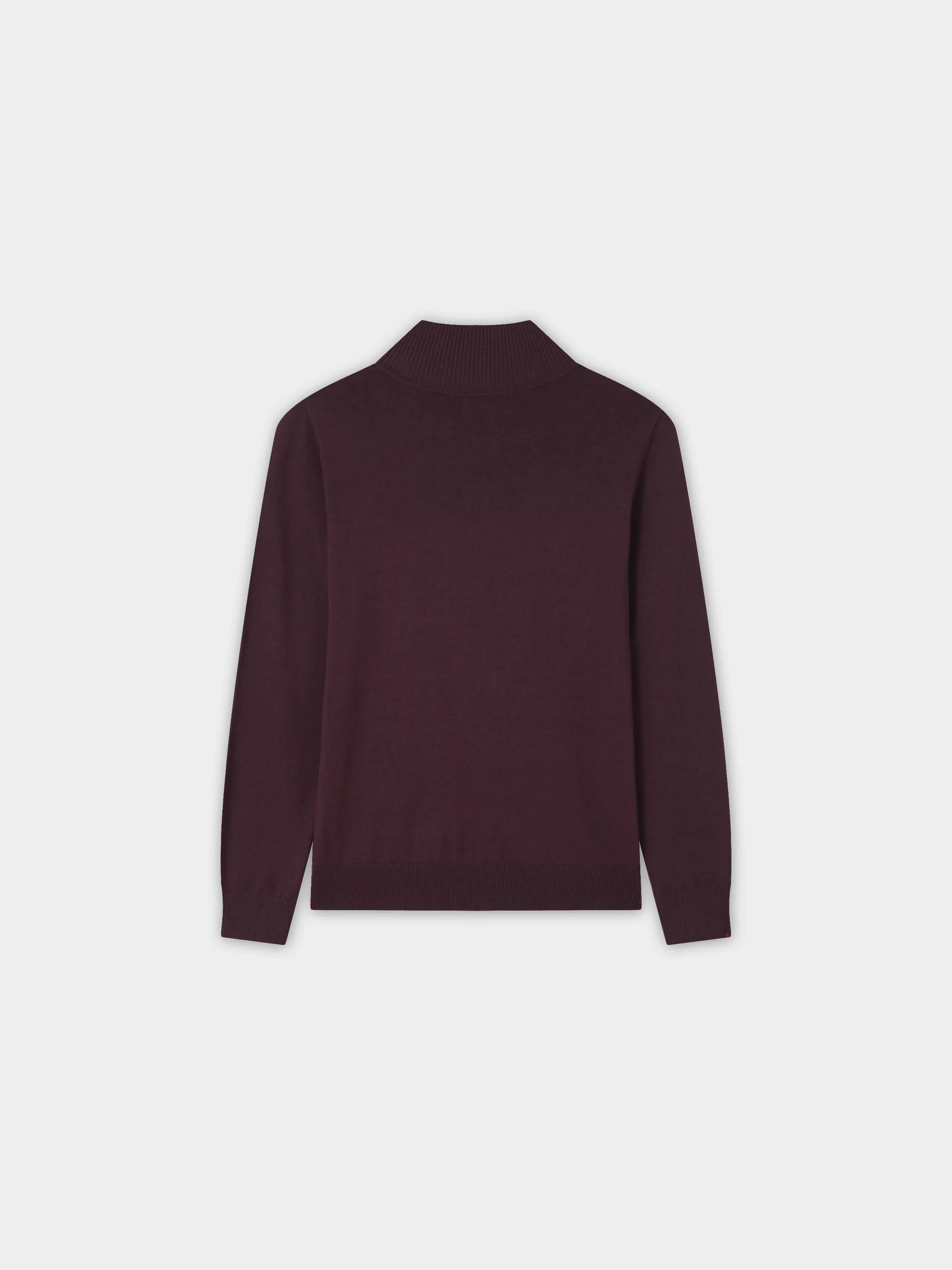Beaded Turtleneck-Burgundy