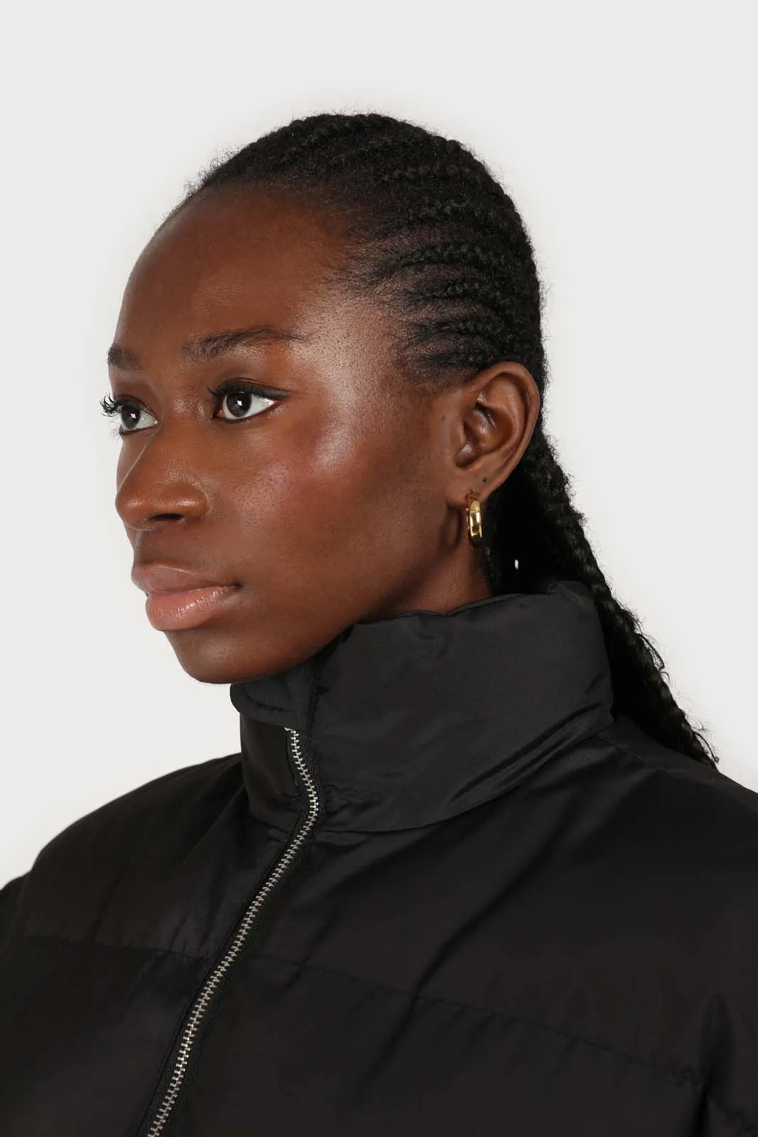Black quilted zip up gilet