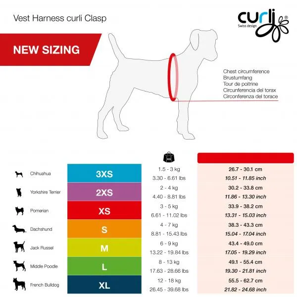 Curli D Clasp Harness Air-Mesh Fuschia L