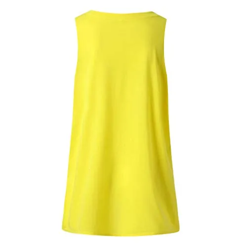 Débardeur Femme Ete Chic Solide Noir Rouge Jaysis Débardeur Femme Sexy Ete Chic Col V Ample Tunique sans Manches Tee Shirt Femme Pas Cher a la Mode Haut Femme Chic Décontracté Top Femme Vêtements