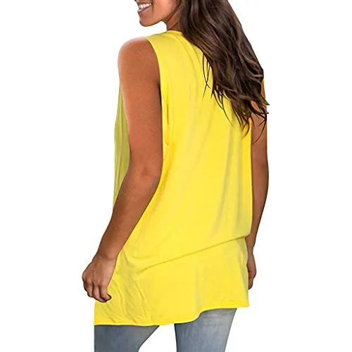 Débardeur Femme Ete Chic Solide Noir Rouge Jaysis Débardeur Femme Sexy Ete Chic Col V Ample Tunique sans Manches Tee Shirt Femme Pas Cher a la Mode Haut Femme Chic Décontracté Top Femme Vêtements