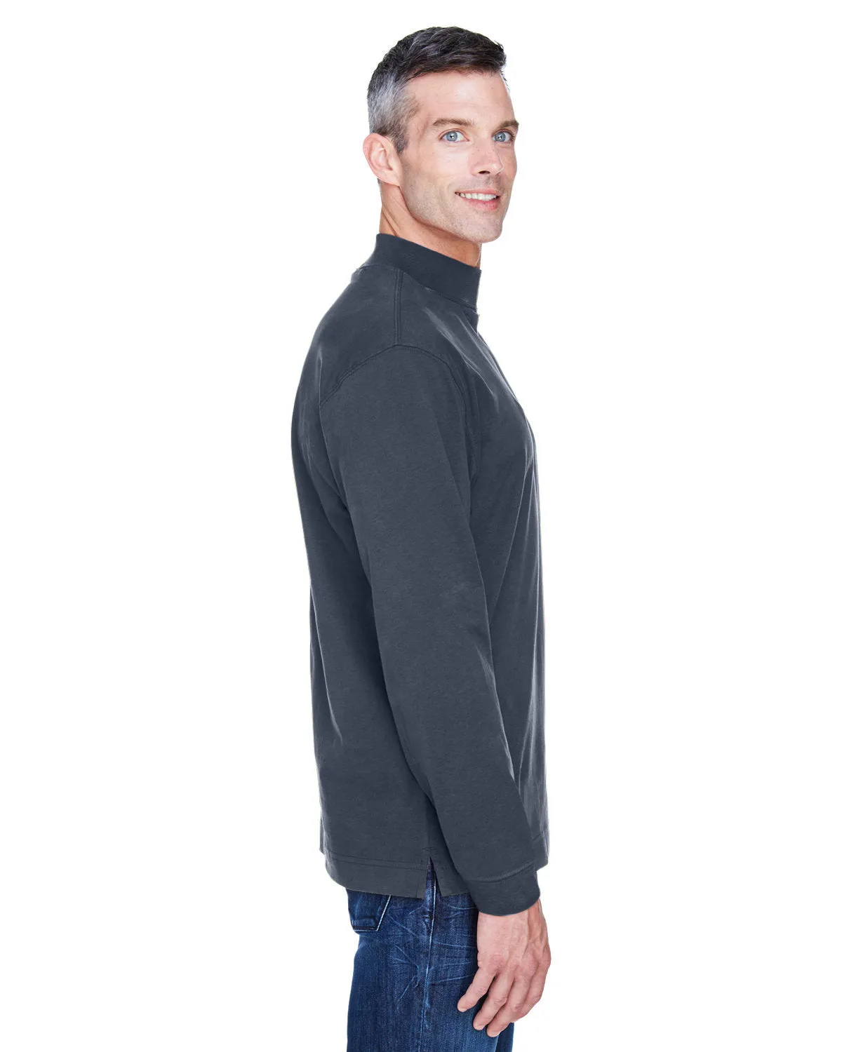 Devon & Jones Adult Sueded Cotton Jersey Mock Turtleneck
