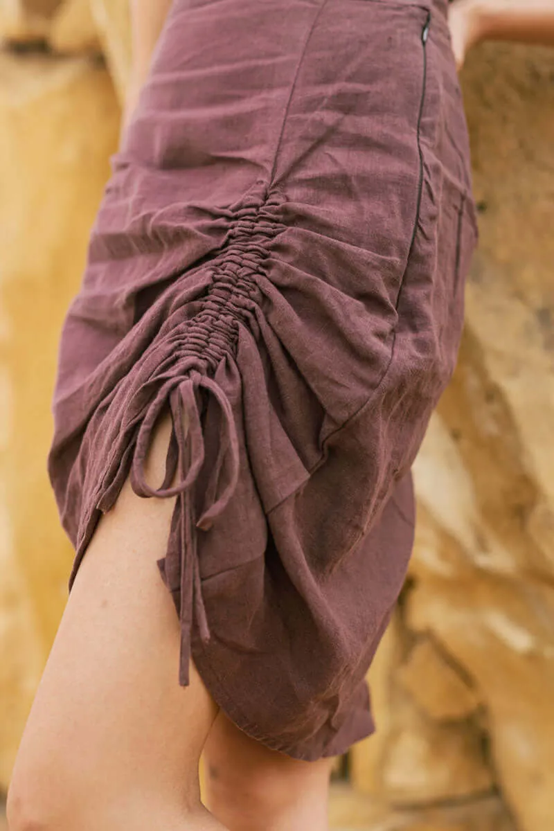 Drawstring skirt with bustier top