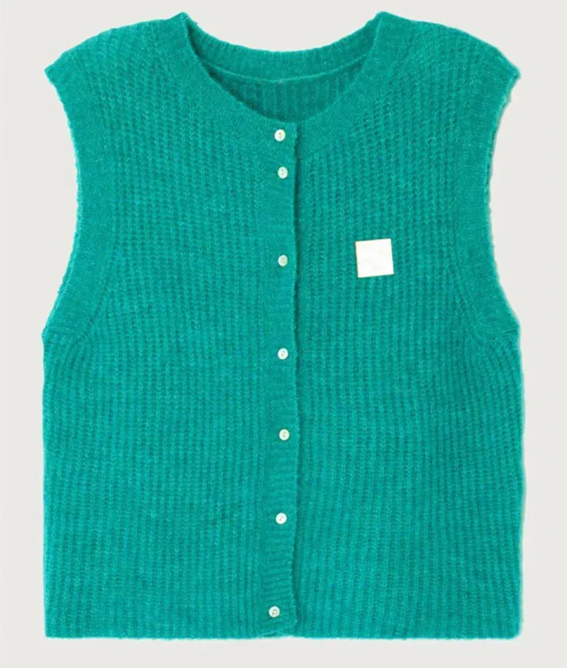 Fashionkova Gaono Women Knitted Tank Tops Casual Summer Solid Color Button Front Basic Vest Sleeveless Shirt y2k Aesthetic Clothes
