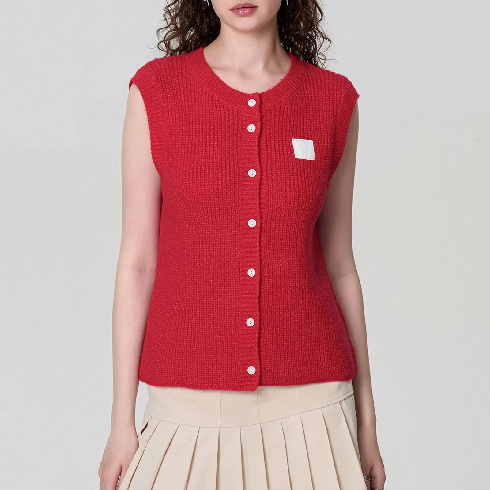 Fashionkova Gaono Women Knitted Tank Tops Casual Summer Solid Color Button Front Basic Vest Sleeveless Shirt y2k Aesthetic Clothes