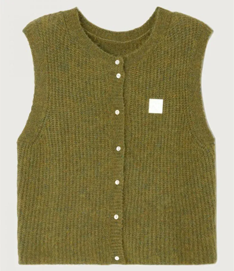 Fashionkova Gaono Women Knitted Tank Tops Casual Summer Solid Color Button Front Basic Vest Sleeveless Shirt y2k Aesthetic Clothes