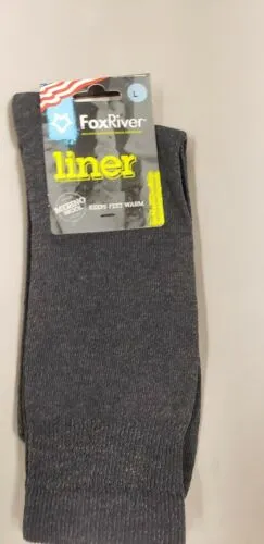 Fox River Mills Castile Merino Wool Liner Sock Light Crew Socks Size L 1-Pair