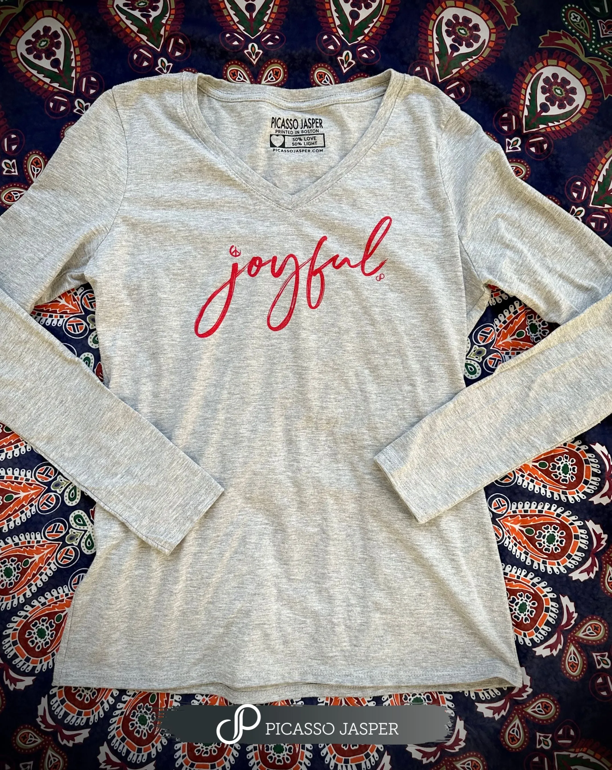 Joyful, V-Neck Long sleeve Tee