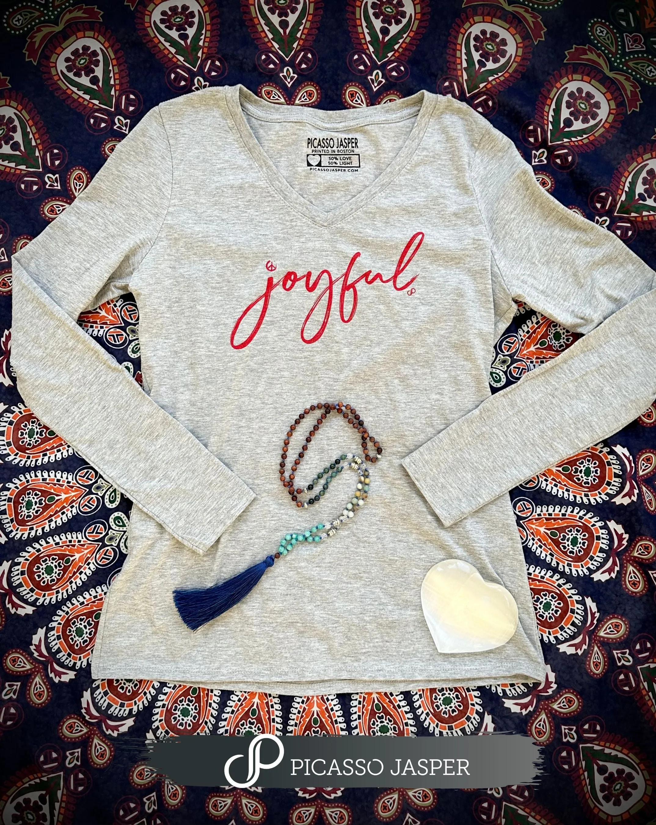 Joyful, V-Neck Long sleeve Tee