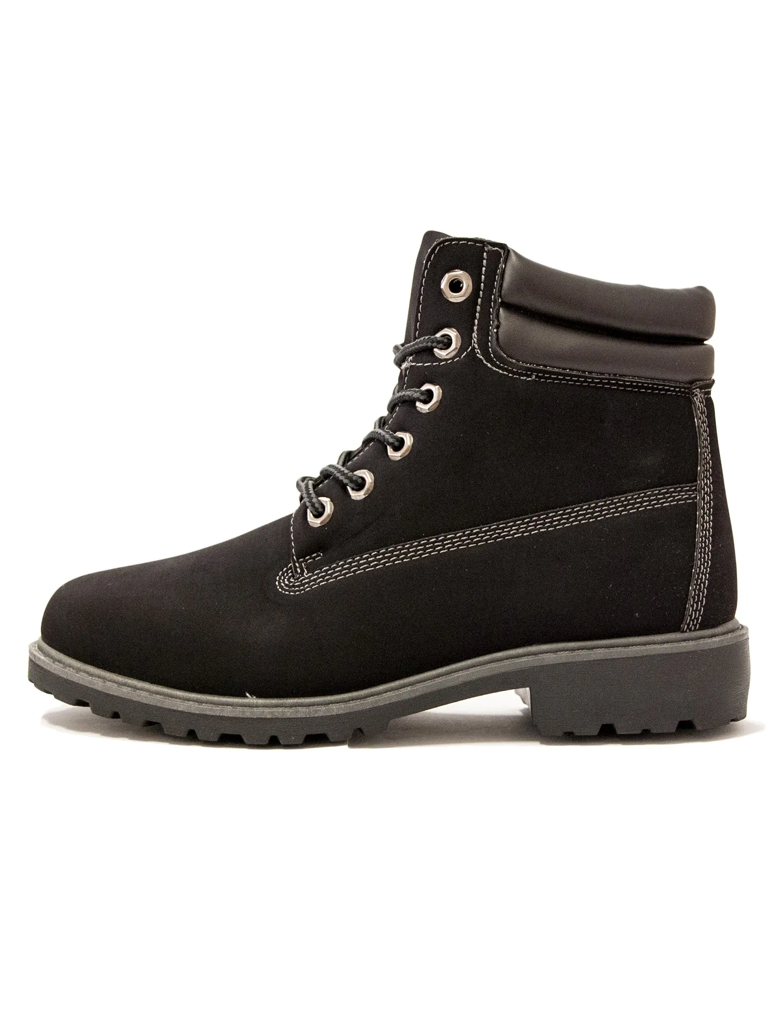 Kat 6 hole lace up black hiker boots