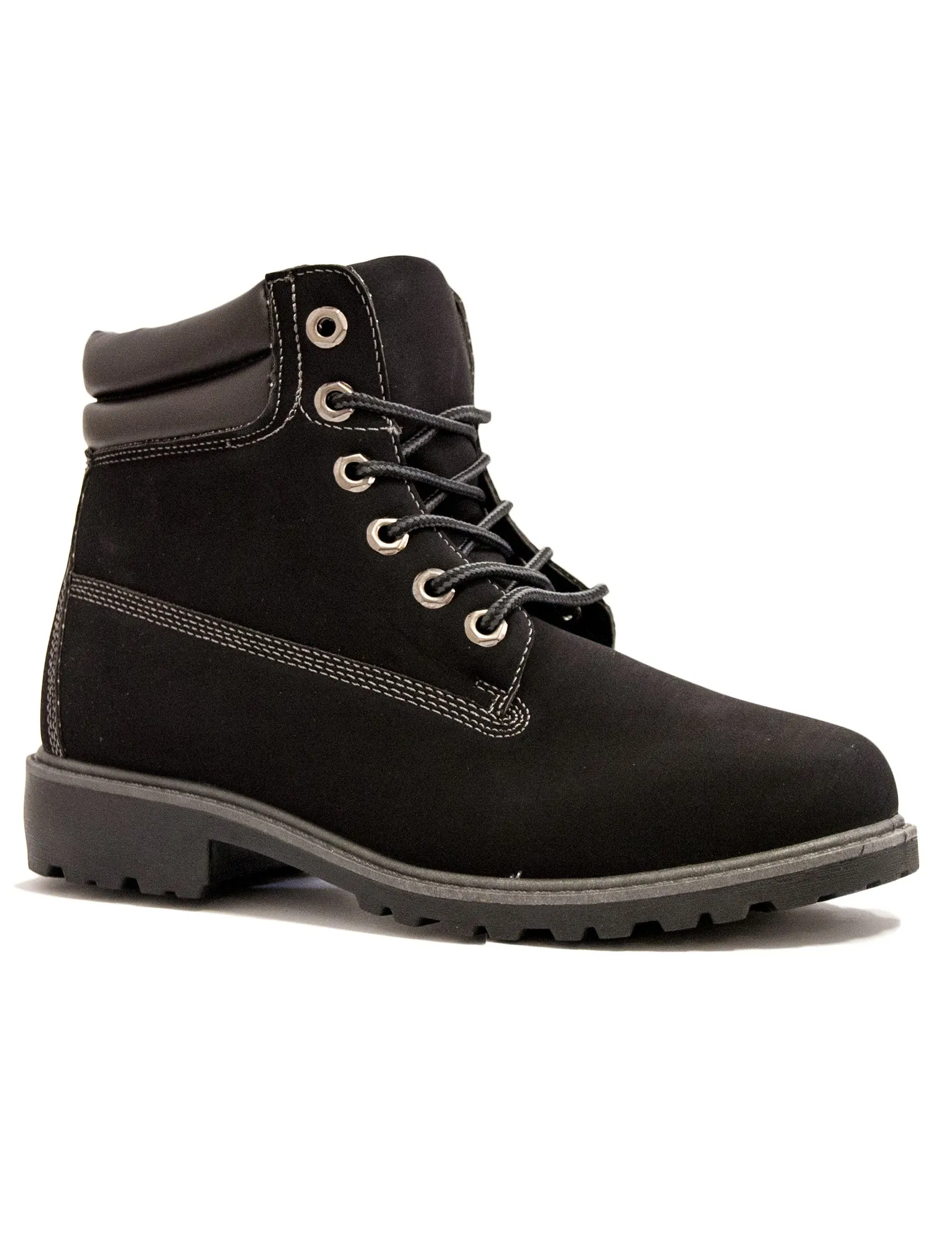 Kat 6 hole lace up black hiker boots