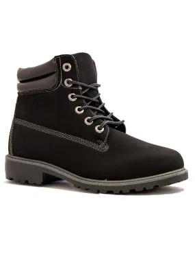 Kat 6 hole lace up black hiker boots
