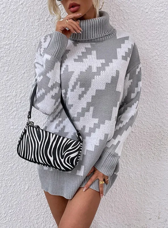 Lapels Medium-length Knitted Sweater