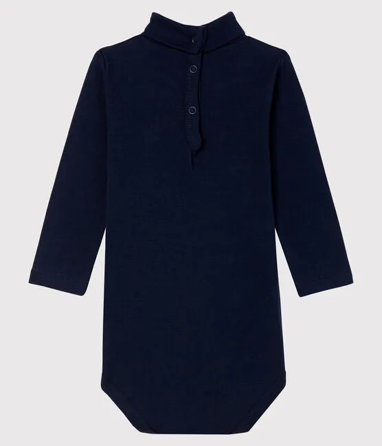 Long Sleeved Navy Turtleneck Onesie