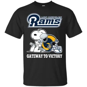 Los Angeles Rams Gateway To Victory Super Bowl 2019 Snoopy Football Nfl Men Cotton T-Shirt