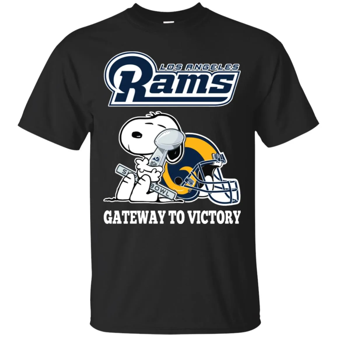 Los Angeles Rams Gateway To Victory Super Bowl 2019 Snoopy Football Nfl Men Cotton T-Shirt