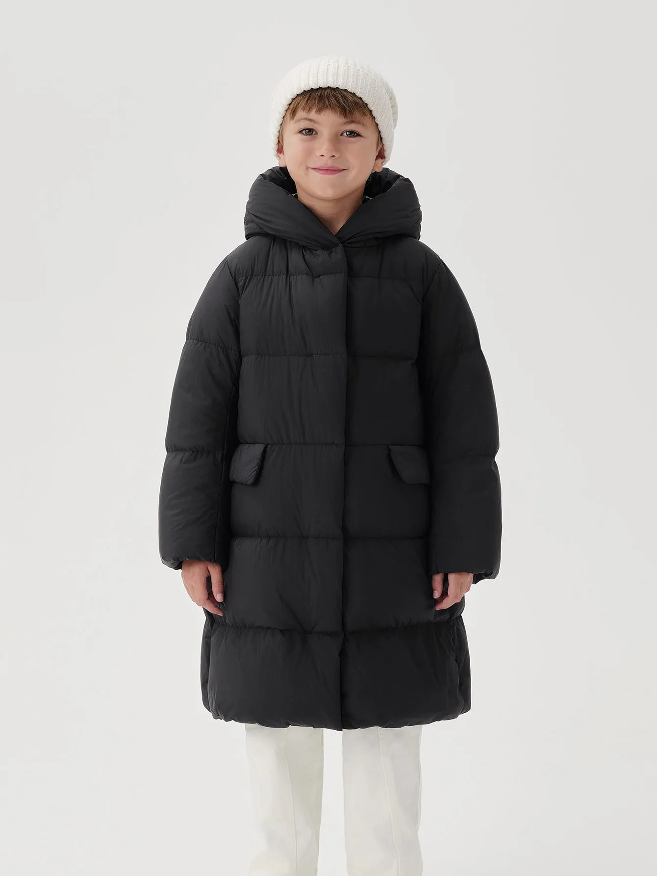 MARC & JANIE Girls Ultralight Hooded Down Mid-Length Coat 221071