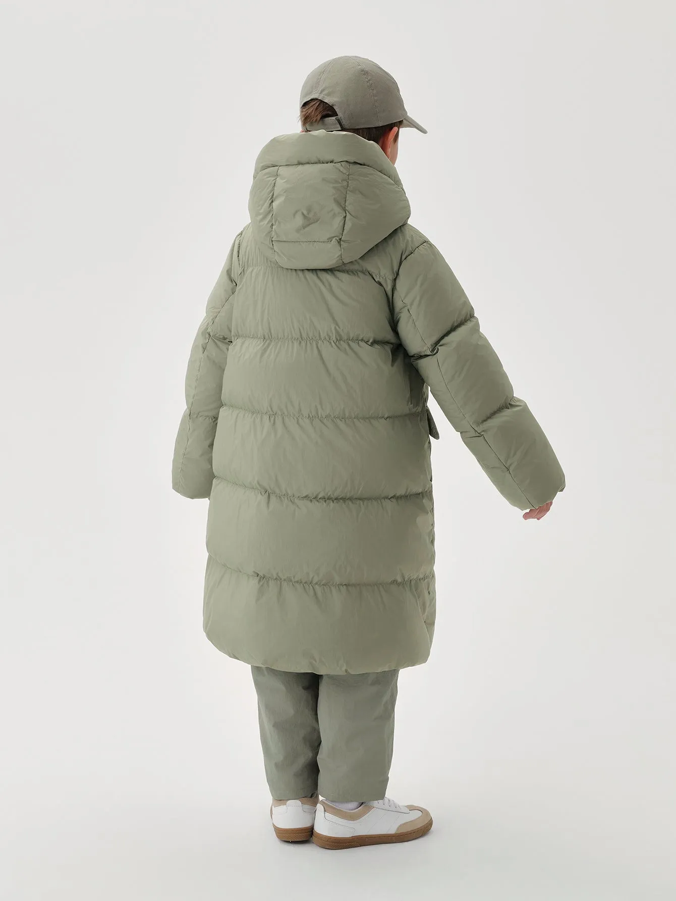 MARC & JANIE Girls Ultralight Hooded Down Mid-Length Coat 221071