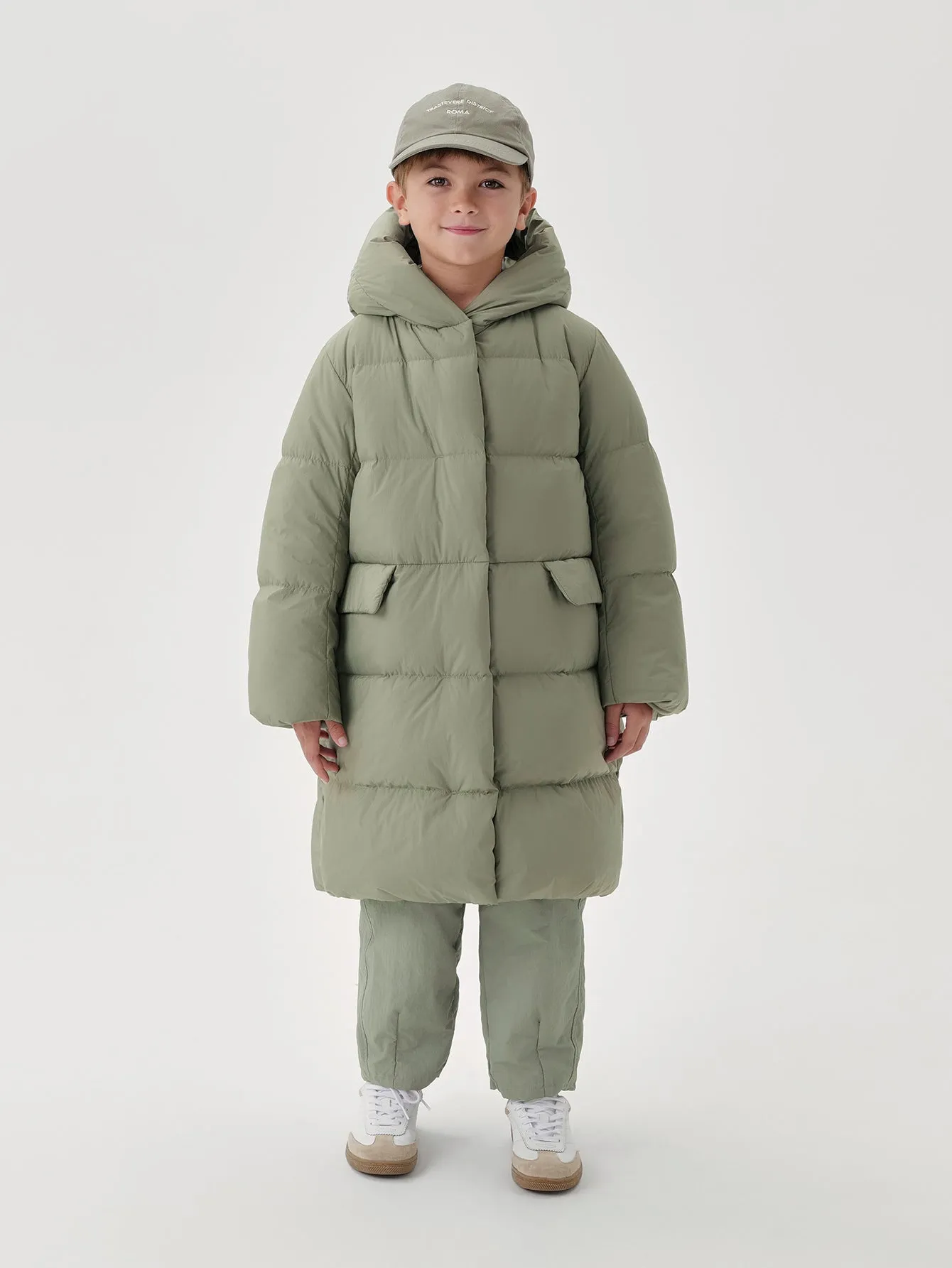 MARC & JANIE Girls Ultralight Hooded Down Mid-Length Coat 221071