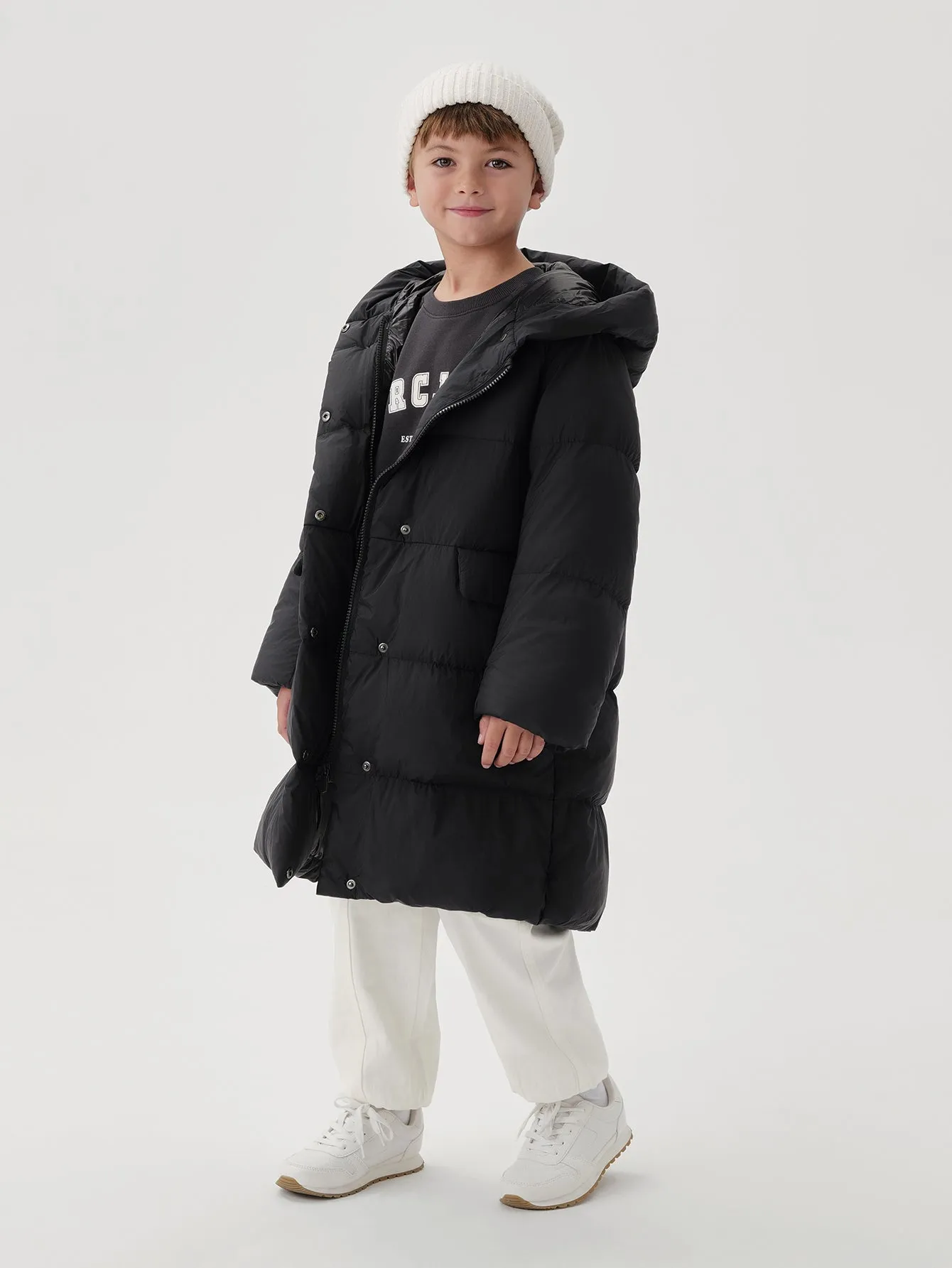 MARC & JANIE Girls Ultralight Hooded Down Mid-Length Coat 221071