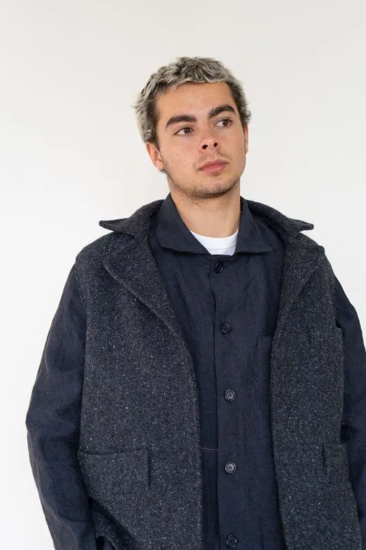 Navy Blue Irish Tweed Gilet