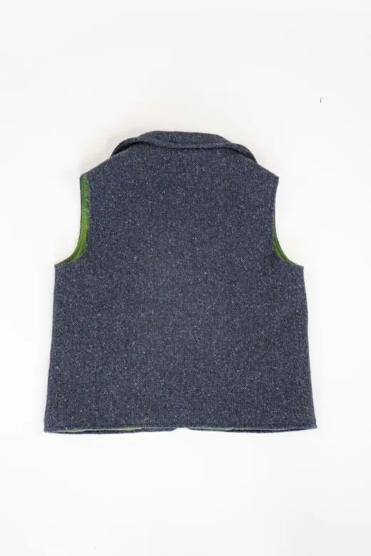 Navy Blue Irish Tweed Gilet