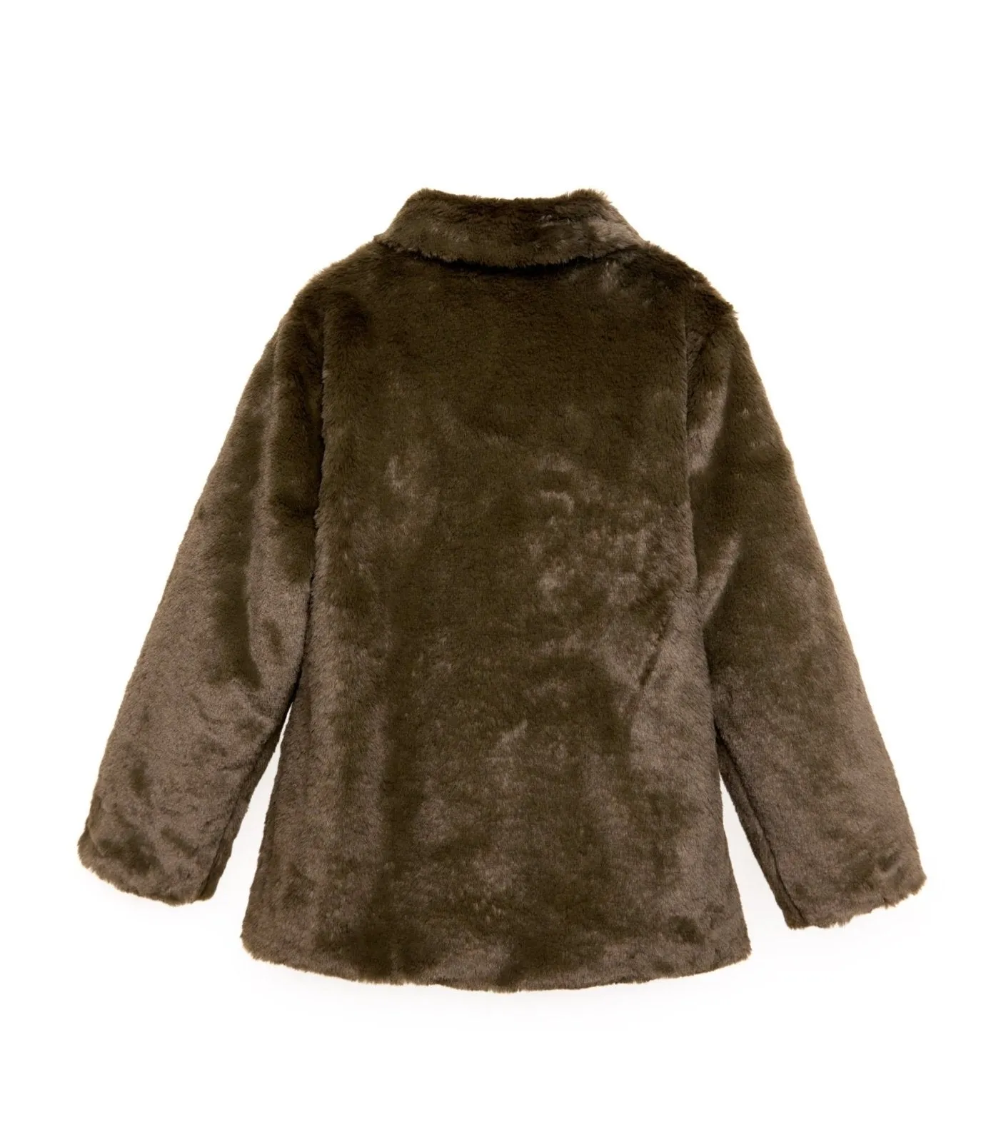 Nicole Miller Girls Green Faux Fur Coat