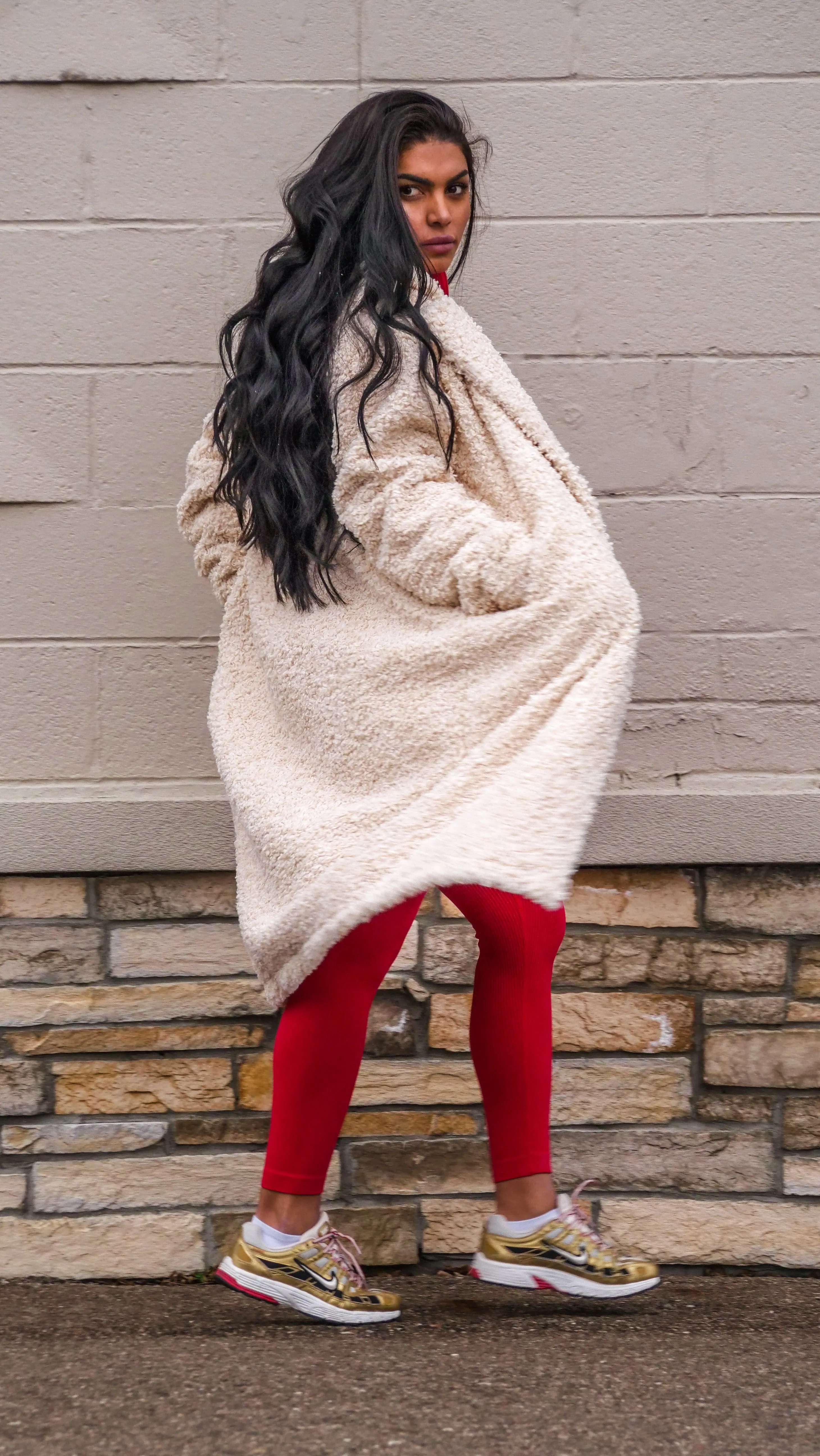 Oversized Sherpa Trench Coat