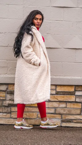 Oversized Sherpa Trench Coat