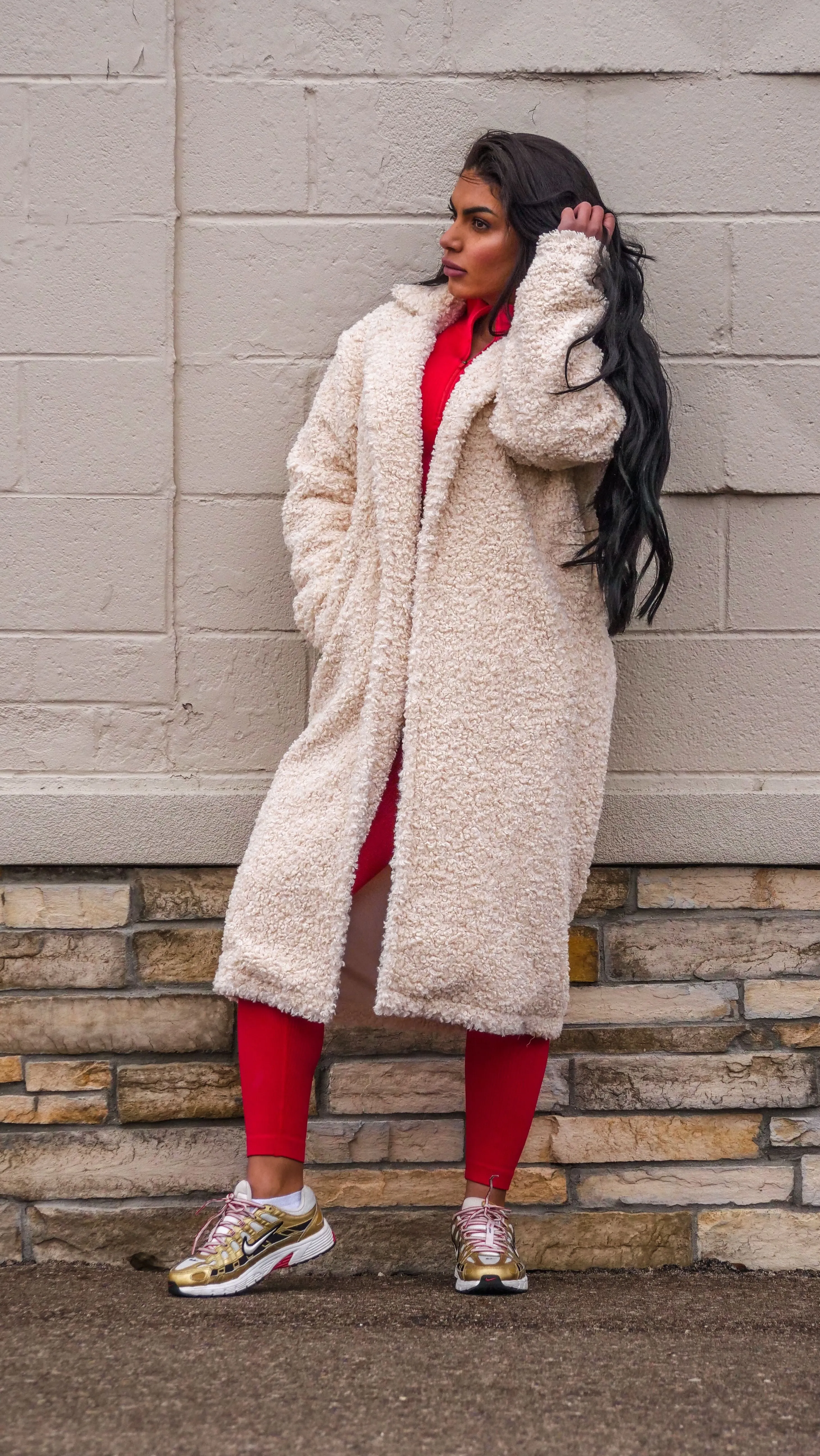 Oversized Sherpa Trench Coat