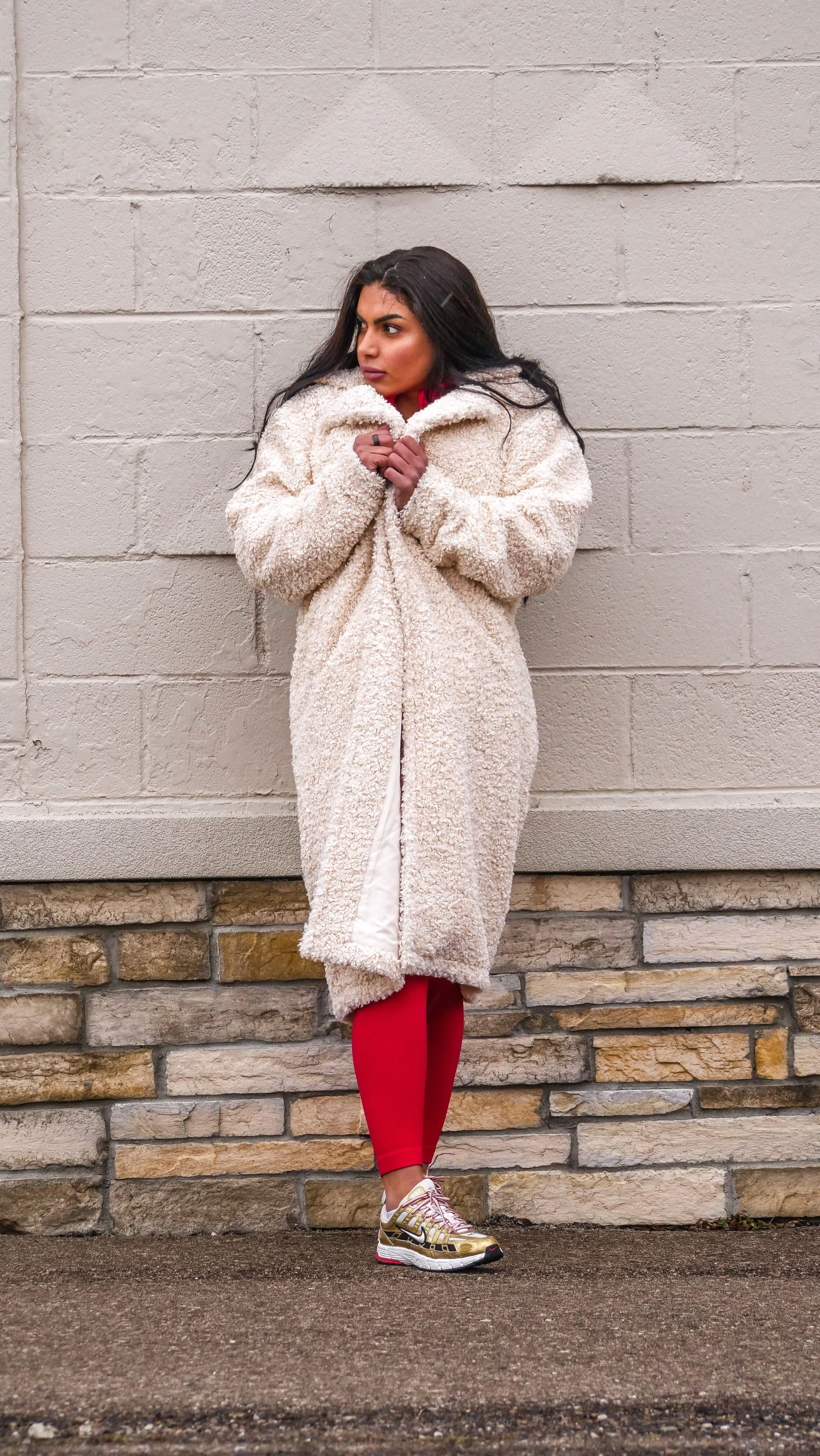 Oversized Sherpa Trench Coat