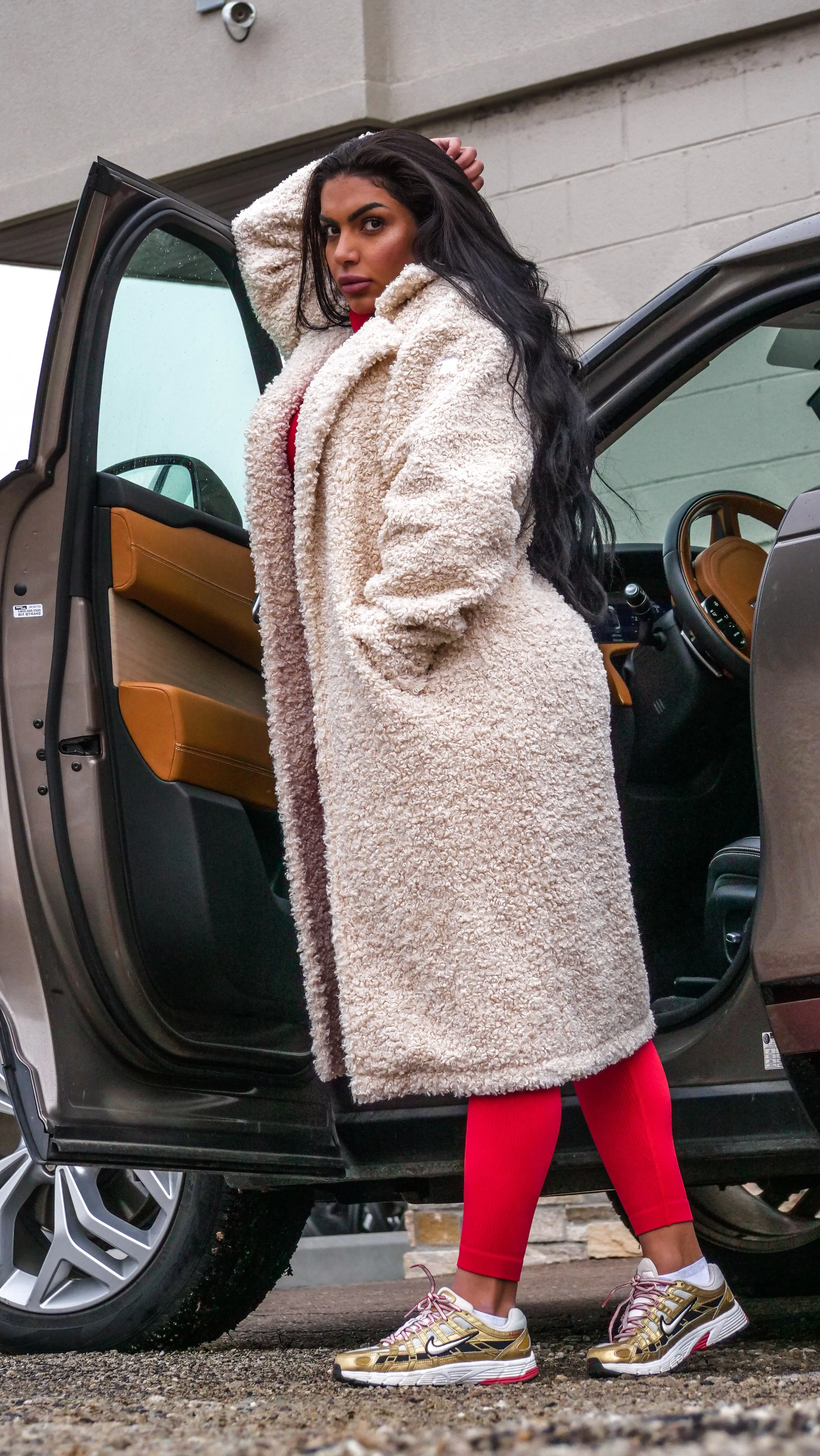 Oversized Sherpa Trench Coat