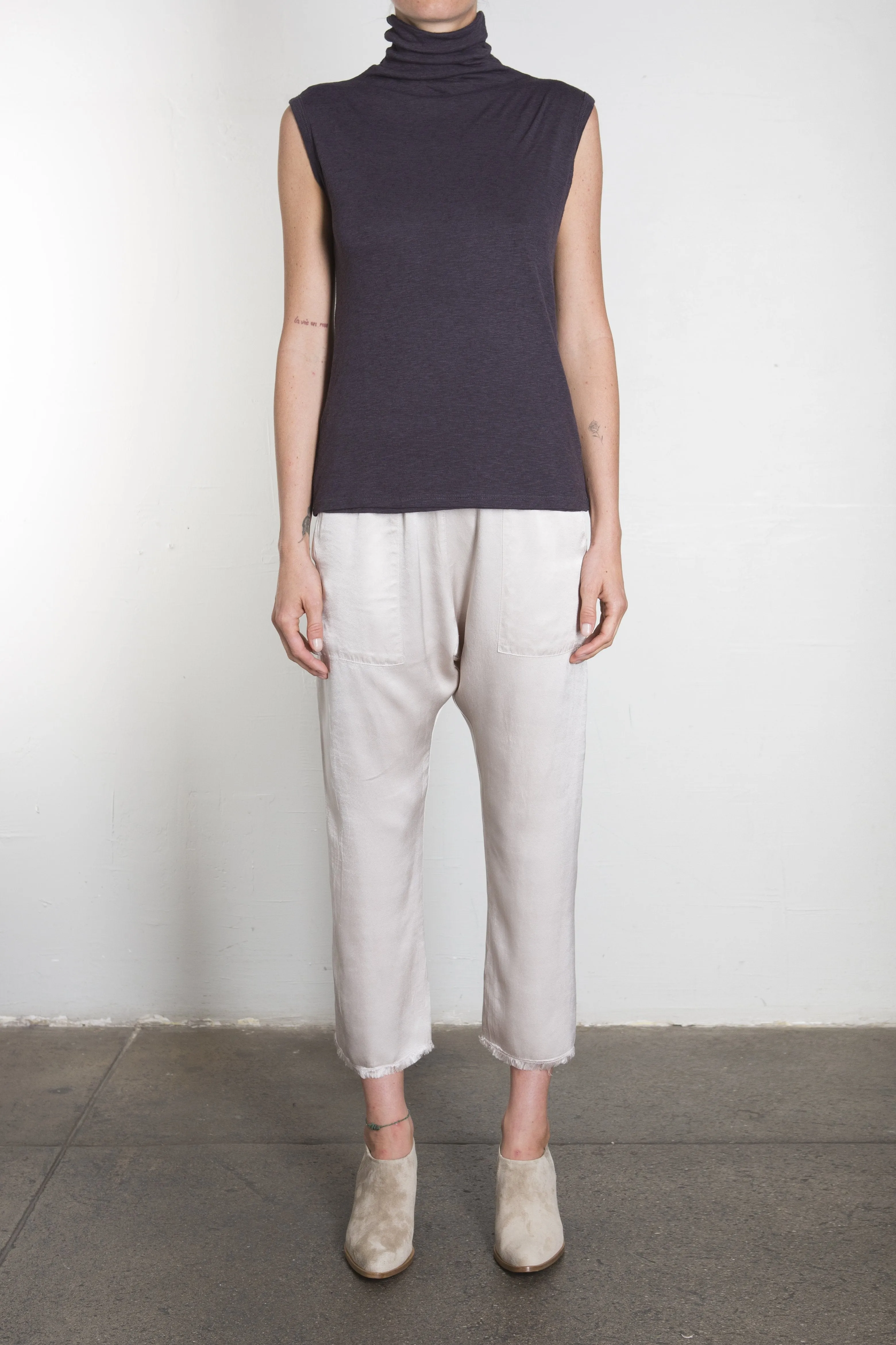 Plush Sleeveless Mock Turtleneck - Dark Grey *Final Sale*