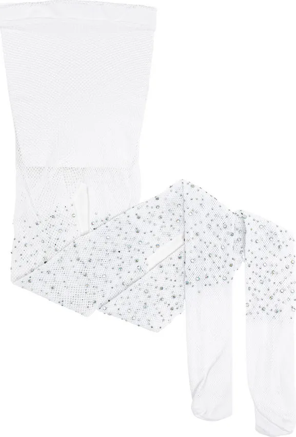 Rhinestone Tights, White