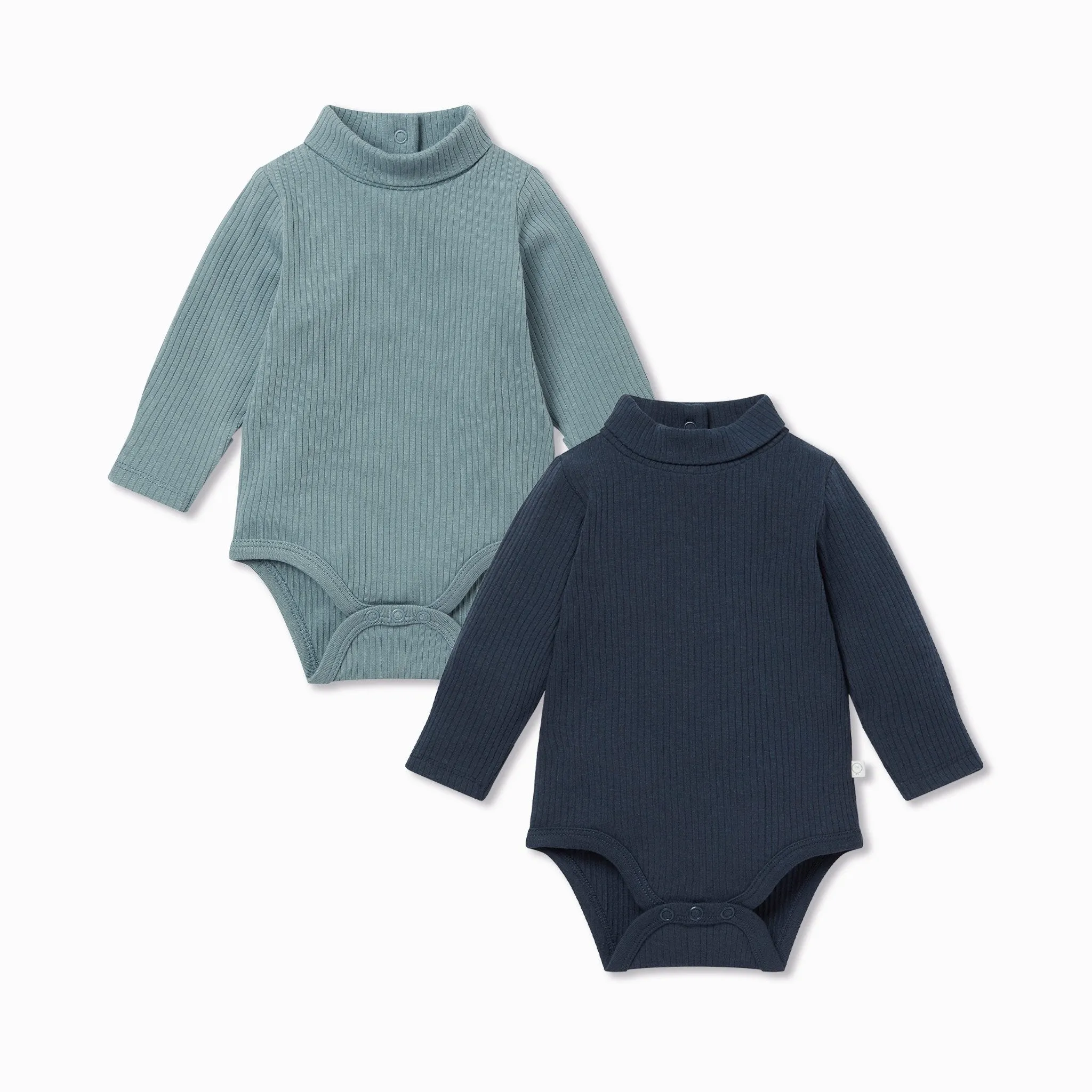 Ribbed Turtleneck Bodysuit 2 Pack