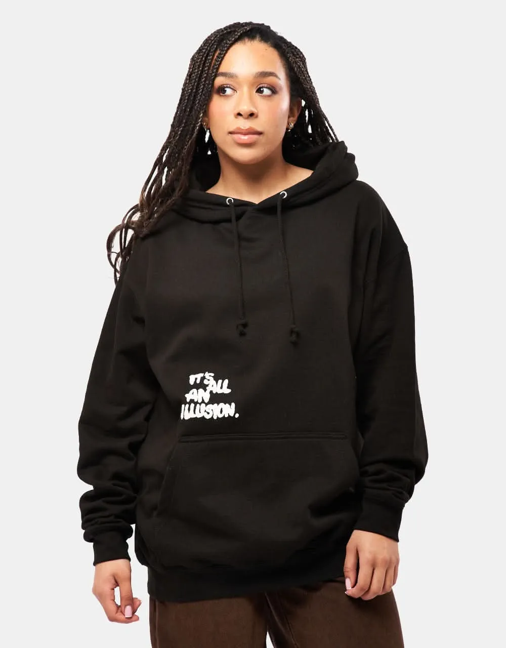Route One Illusion Pullover Hoodie - Black