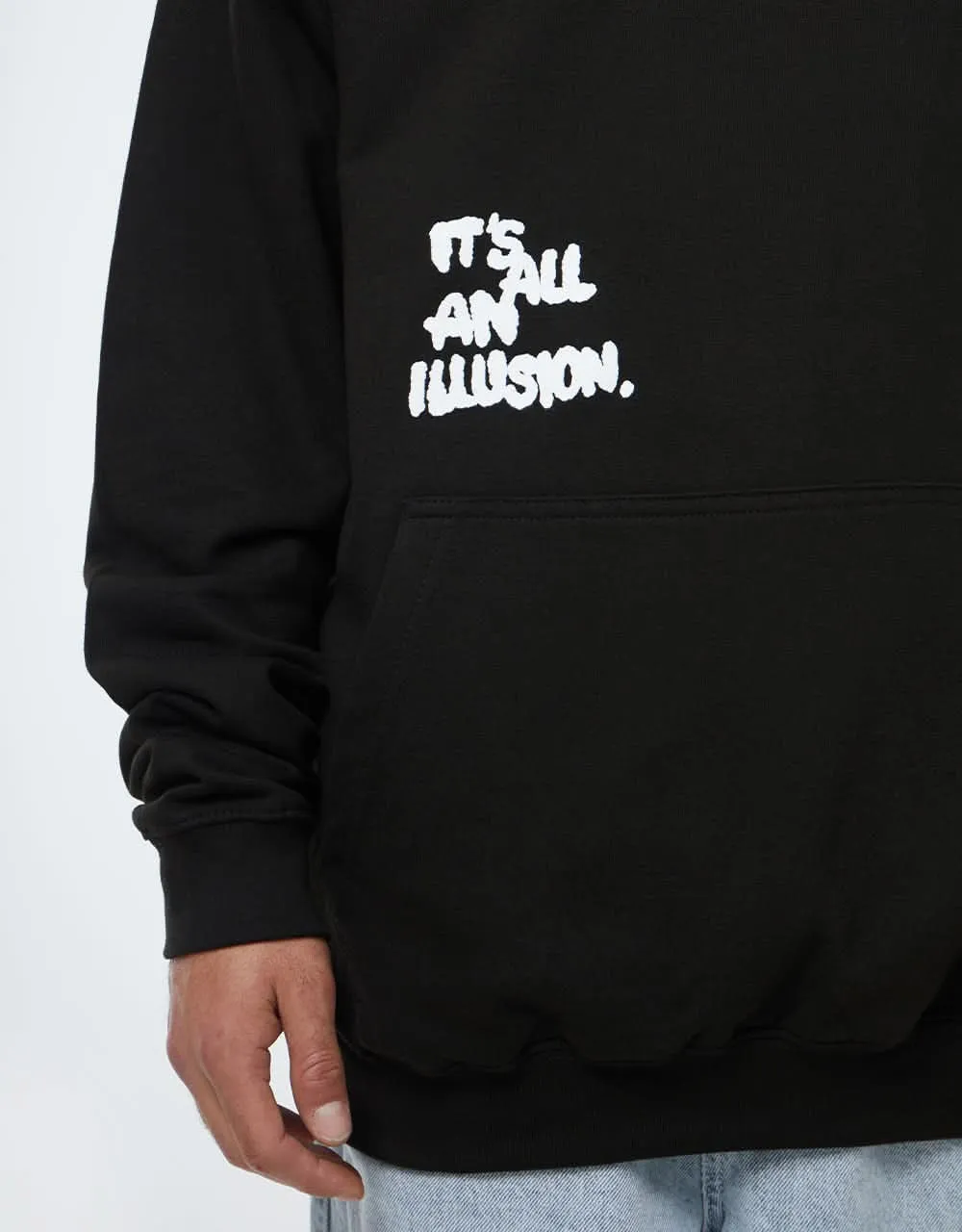 Route One Illusion Pullover Hoodie - Black