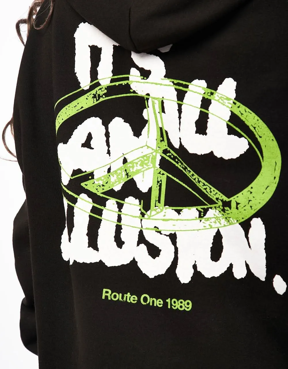 Route One Illusion Pullover Hoodie - Black