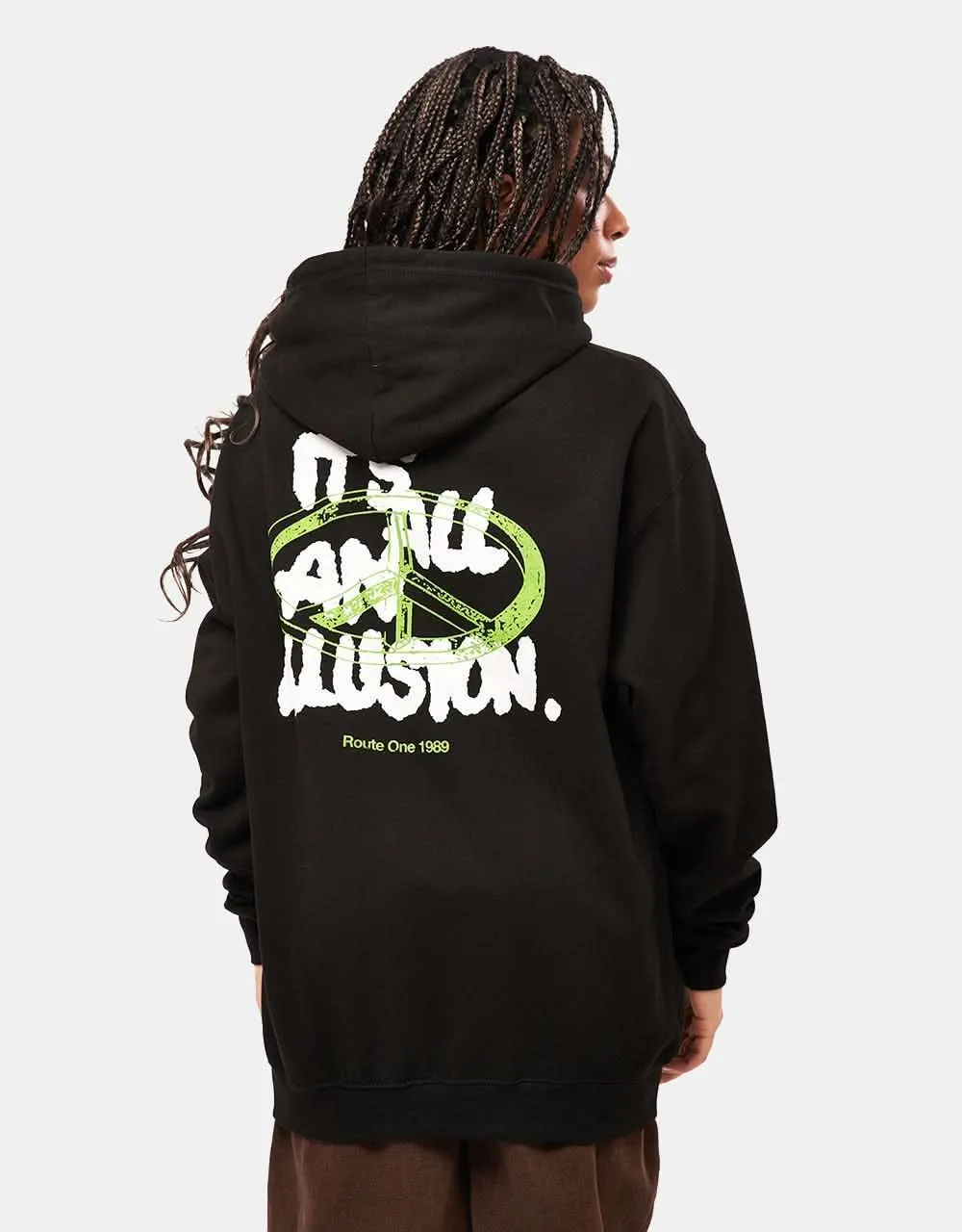 Route One Illusion Pullover Hoodie - Black