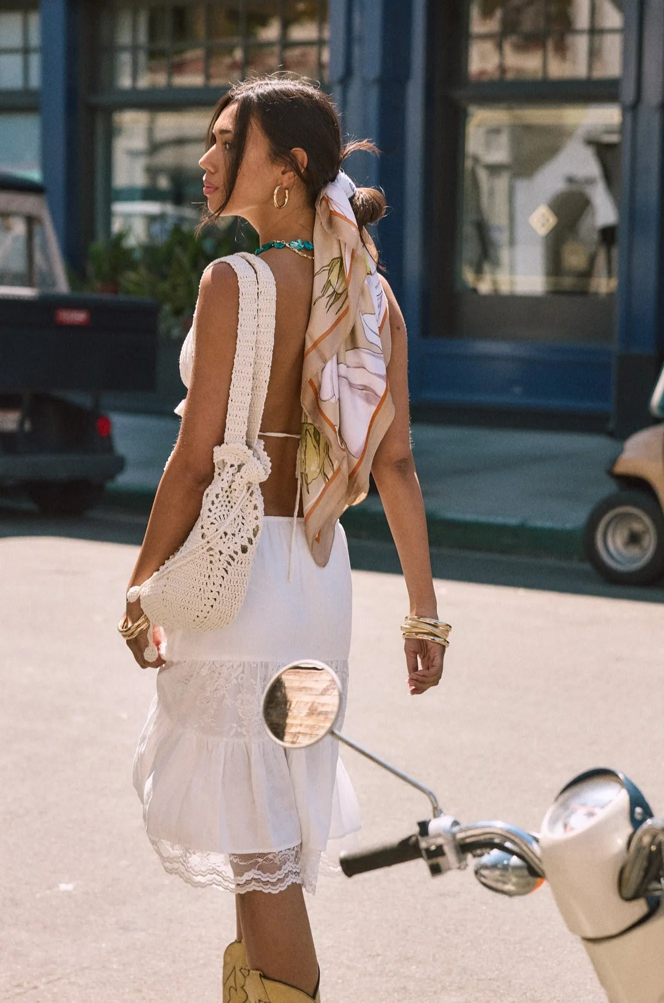 Santorini Seaside Midi Skirt