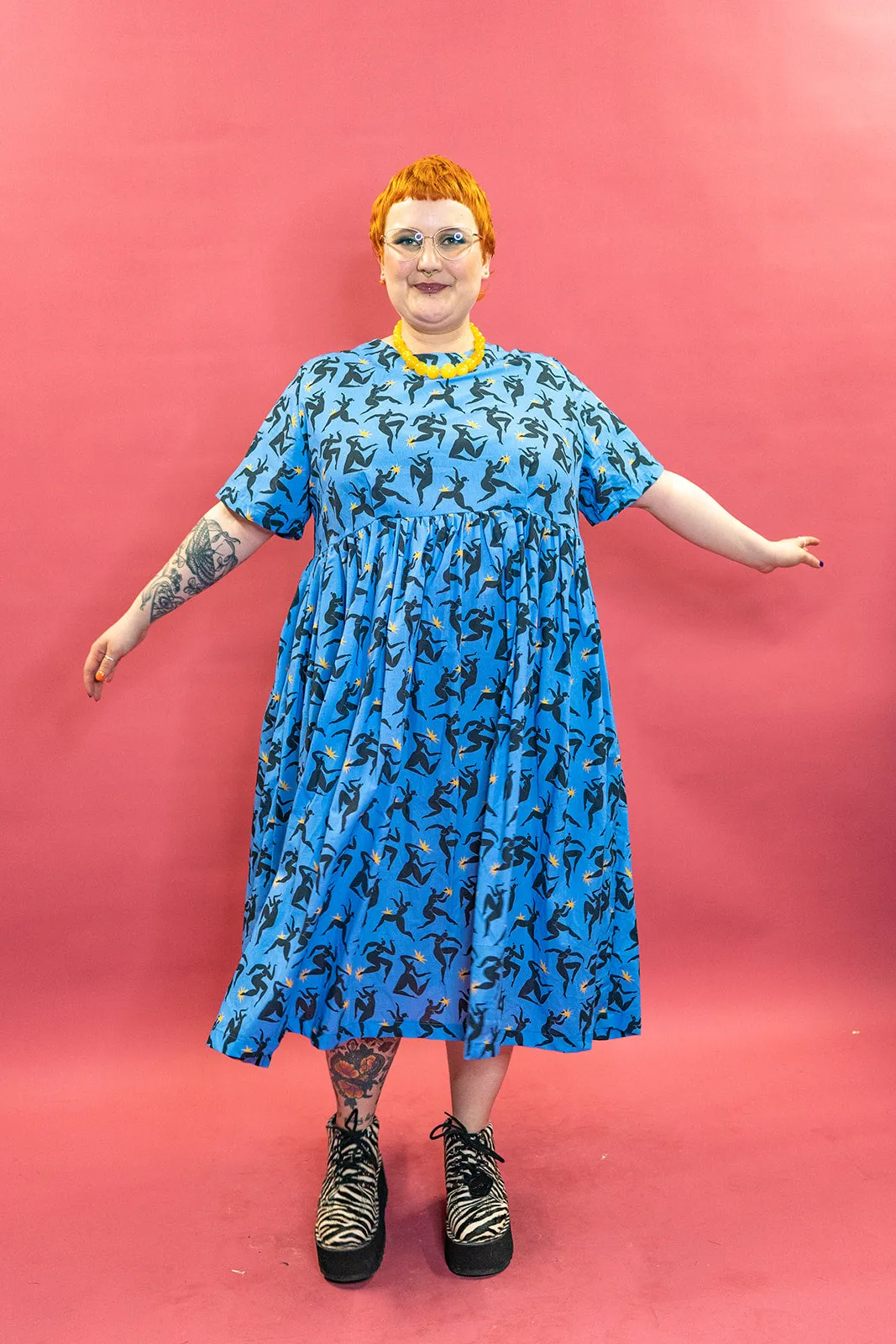 Smock Dress in Dancing Ladies