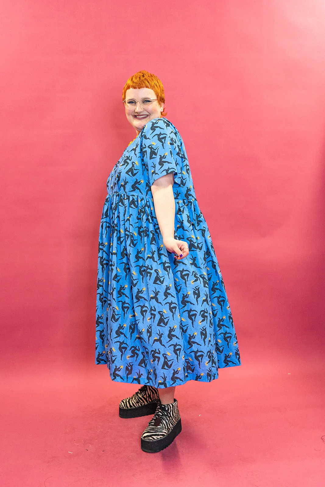 Smock Dress in Dancing Ladies