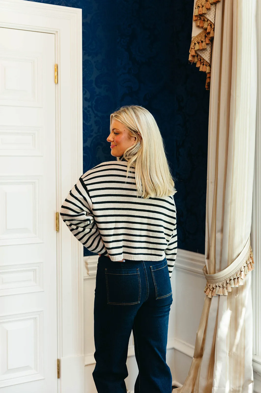Stella Striped Top - Mocha/Black